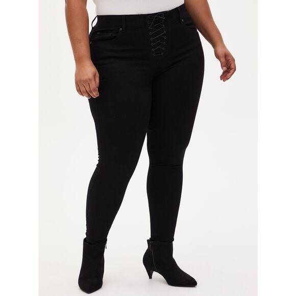 NWOT Torrid Bombshell Tie Front Skinny Super Soft High-Rise Jean Plus Size: 18R - Picture 1 of 5